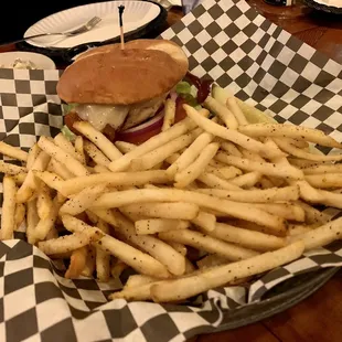 Chicken Swiss bacon burger