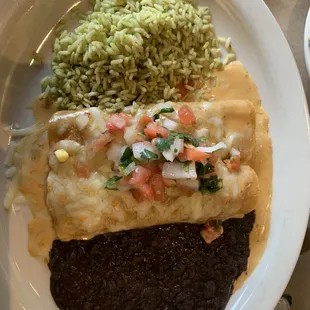 Sweet potato and spinach enchiladas