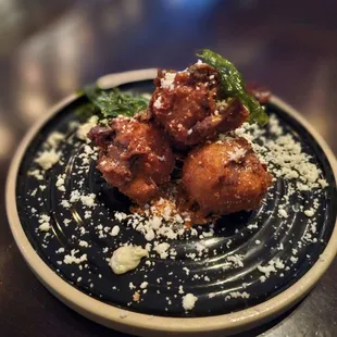 Mushroom and Gruyère beignets