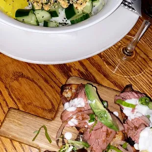 Steak on toast and poke bowl - great value!