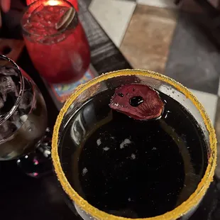 a close up view of the drink