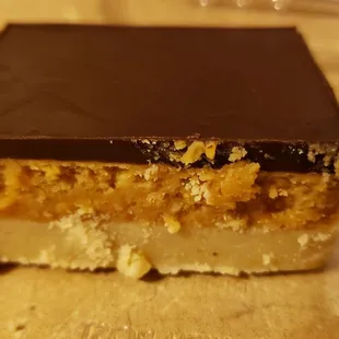 Sugar free tag-a-long ($6), vegan by default. Delicious. Excellent texture and sweetness.