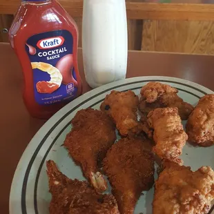 huge wings and $1.50 shrimp tasty