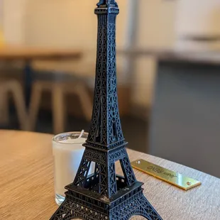 the eiffel tower on a table
