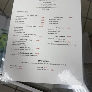Menu page 1