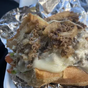 Cheesesteak with provolone, LTOM... sooooo good!