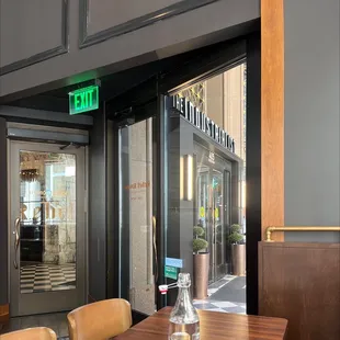 the entrance to the restaurant