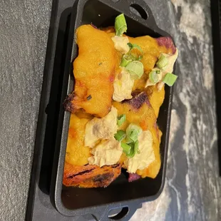 a tray of food on a table