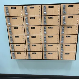 Lockers on the sidelines of basketball court for your phones/keys :-)