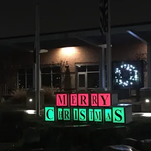 Front entrance at night