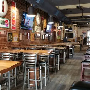 Dining Room with high  top tables and regular tables