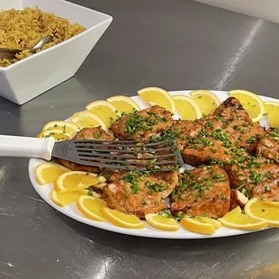 Grilled Salmon with Orange-Ginger Sauce