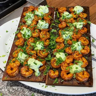 Cedar Plank Jumbo Shrimp w/Shallot-Chive Compound Butter
