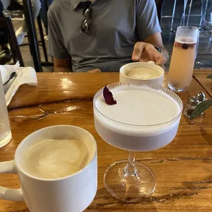 Lavender Lady, mimosa, &amp; two lattes