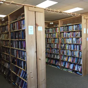Some of the many bookshelves.