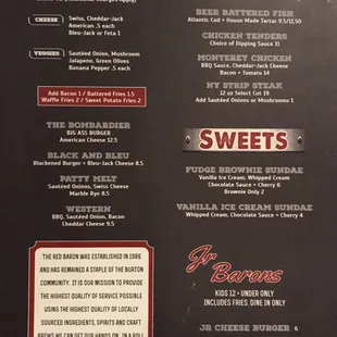 Menu back