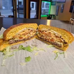 a cut in half sandwich