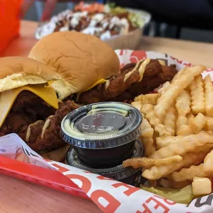 2 sandwiches and fries combo