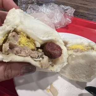 Inside of A6. Steamed Pork Bun