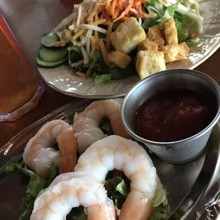 Shrimp cocktail and house salad