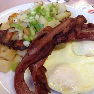 Two eggs and bacon