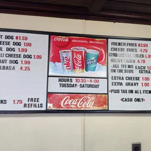 Full menu. Gravy fries FTW!  I must return asap. Kielbasa sounds good to me!