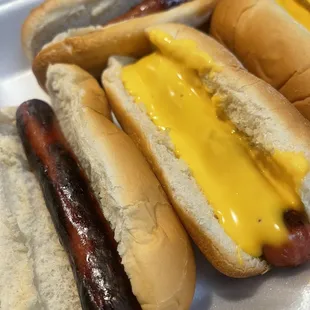 Regular dog $1.25; cheese dog $1.80