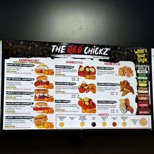 Left side of the menu