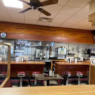 a view of a restaurant kitchen