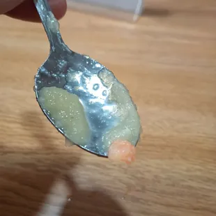 carrot (?) in applesauce