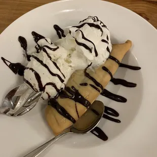 Warm fried chocolate pie