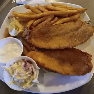 Fried fish with excellent crust.