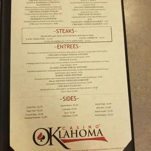 the menu