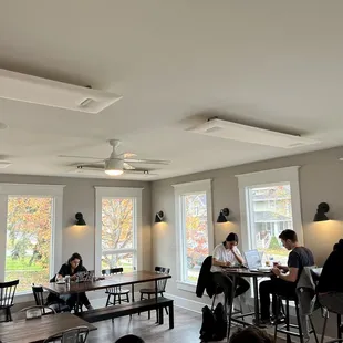 people sitting at tables