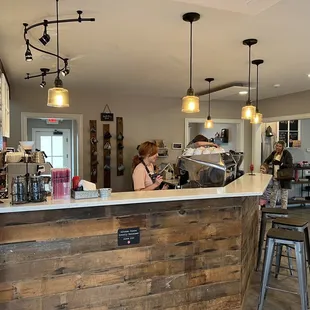 a woman at the counter