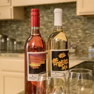 Every room includes a complimentary bottle of wine.