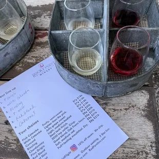 Flight of red and white