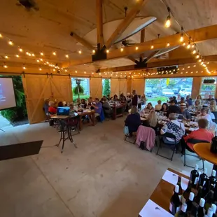Wine tasting classes in the pavilion.