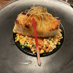 Bass with Miso sauce glaze