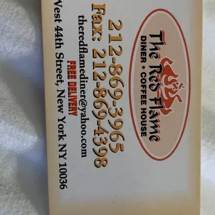 Restaurant Card