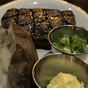 Top sirloin steak and potato