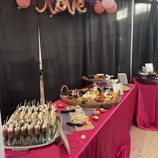 a table full of desserts