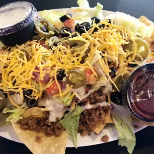 Nachos - so good with queso cheese sauce!