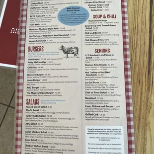 Lunch Menu on the back page