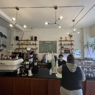 This is the coffee baked goods bar where your order is taken, prepped, and served.