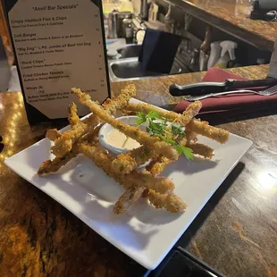 Deep fried asparagus--so good!