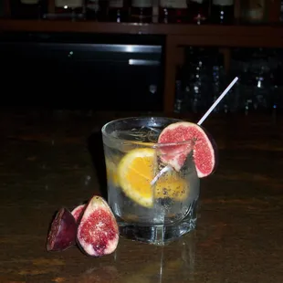 Sunkist Cocktail with Fresh Fig