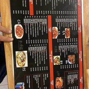 I took a picture of this menu, both sides.