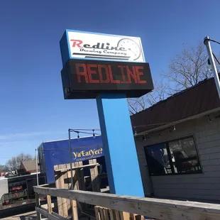 a sign for redline