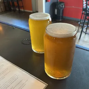 two glasses of beer